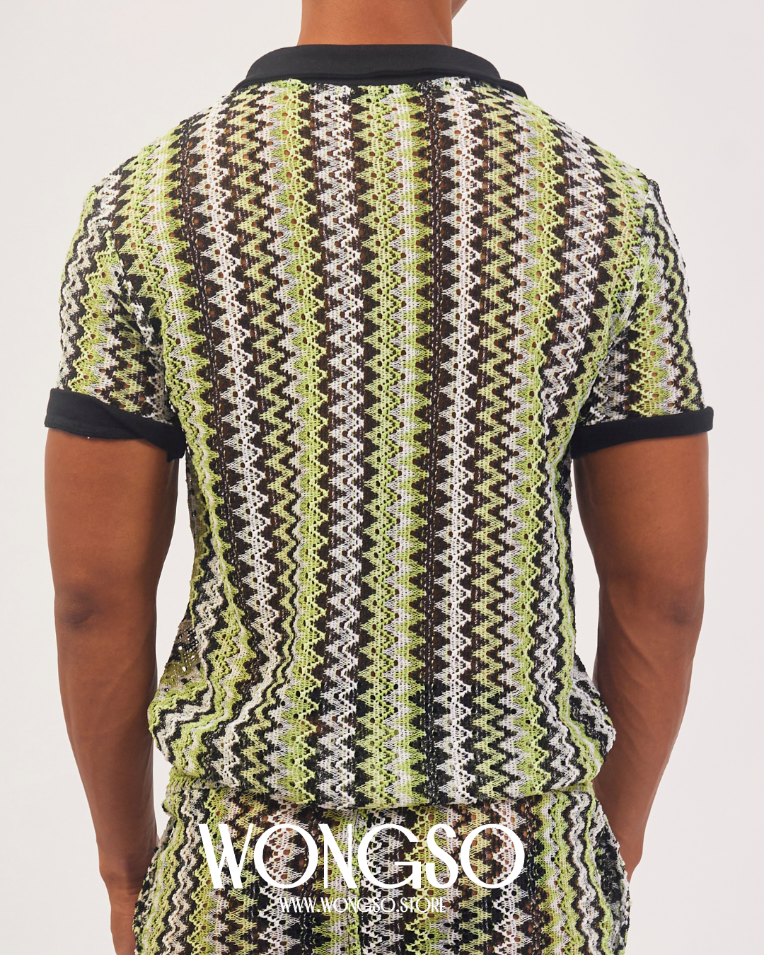 Boheme Knitted Polo Shirt in Green