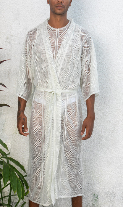 Pucelle White Lace Kimono