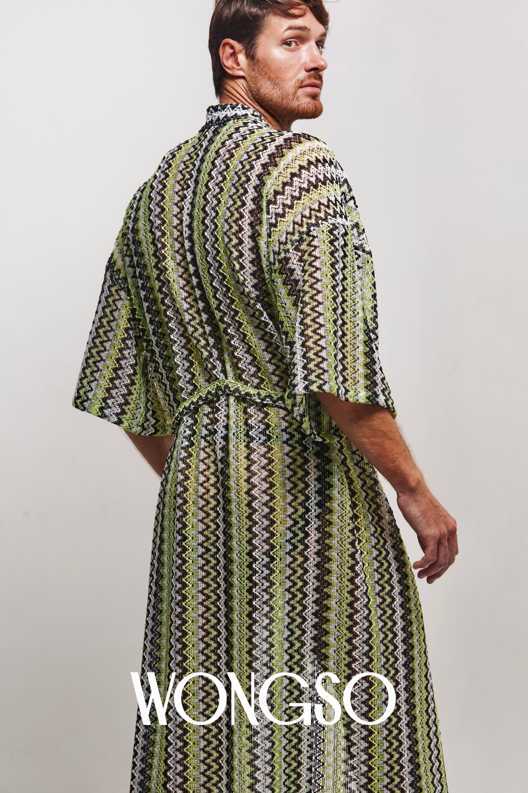 Queer festival outfit featuring WONGSO green kimono